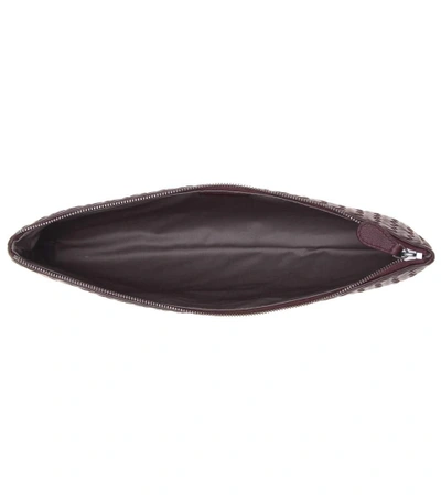 Shop Bottega Veneta Intrecciato Leather Clutch In Brown