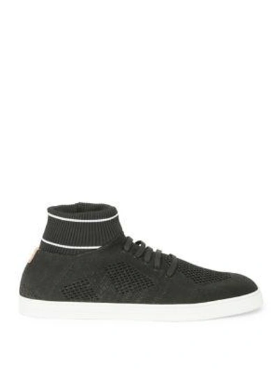 Shop Fendi Forever  Knit Sock Sneakers In Black