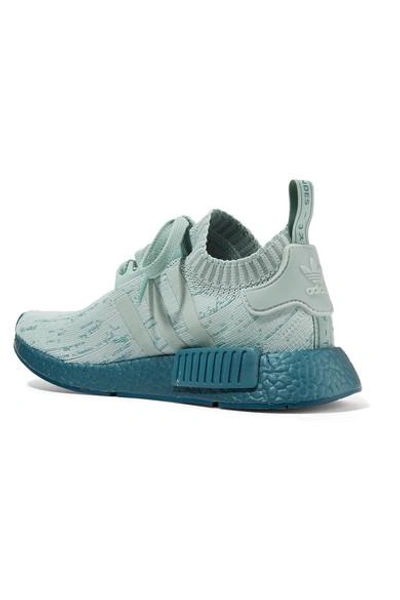 Shop Adidas Originals Nmd_r1 Suede-paneled Primeknit Sneakers