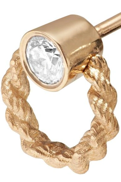 Shop Foundrae Rope Door Knocker 18-karat Gold Diamond Earrings