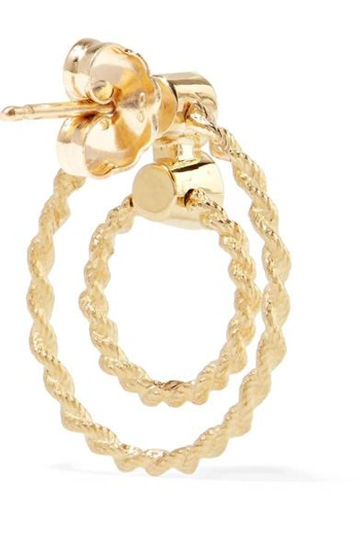 Shop Foundrae Double Rope Door Knocker 18-karat Gold Diamond Earrings