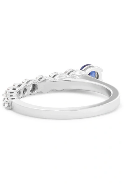 Shop Melissa Kaye Aria 18-karat White Gold, Diamond And Sapphire Ring