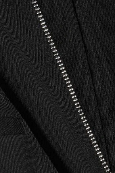 Shop Helmut Lang Zip-embellished Wool-blend Twill Straight-leg Pants In Black