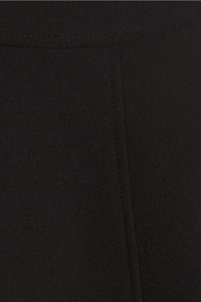 Shop Bottega Veneta Wool-crepe Midi Skirt In Black