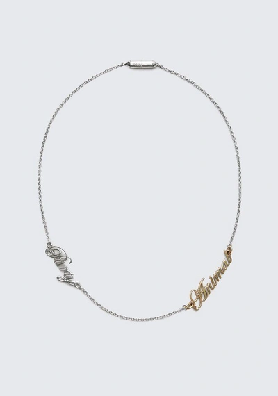 Shop Alexander Wang Party Animal Necklace In Silver