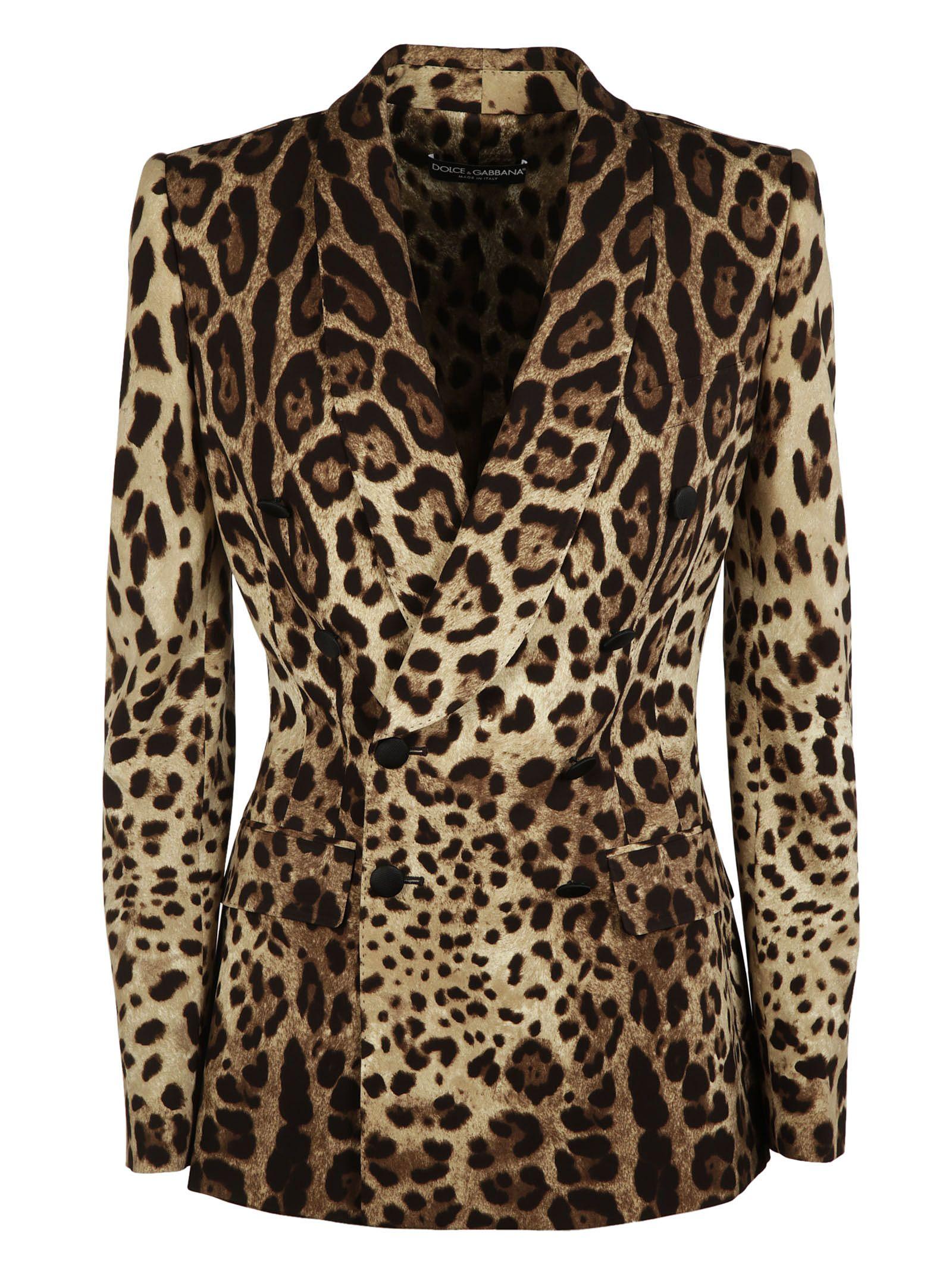 Dolce & Gabbana Leopard-print Shawl-lapel Silk-blend Cady Blazer | ModeSens