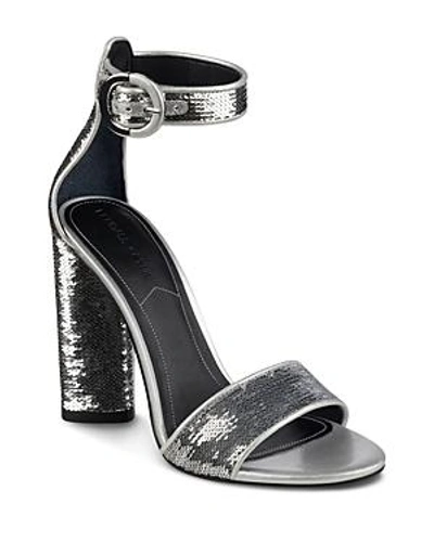 Shop Kendall + Kylie Kendall And Kylie Women's Giselle Sequined High-heel Sandals In Silver