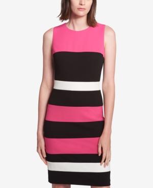 tommy hilfiger striped scuba sheath dress