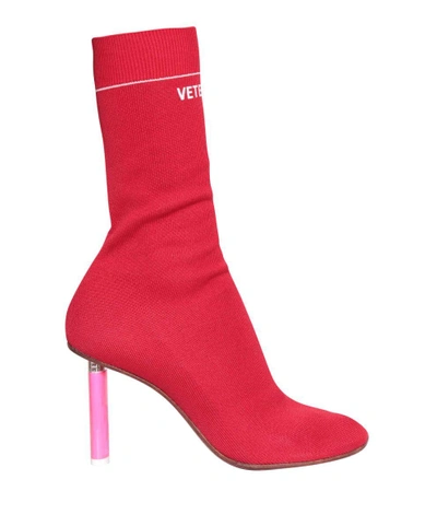 Shop Vetements Lighter Sock Boots In Rosso
