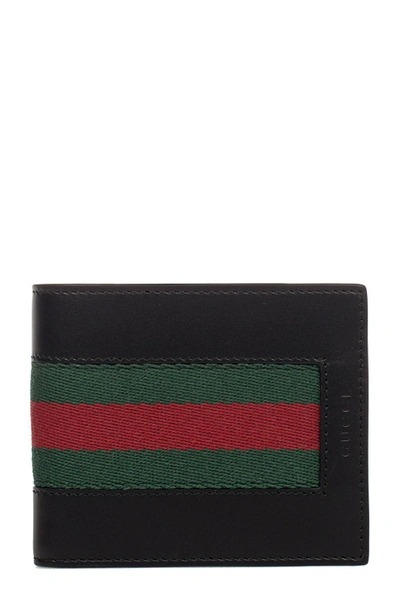 gucci wallet black with stripe