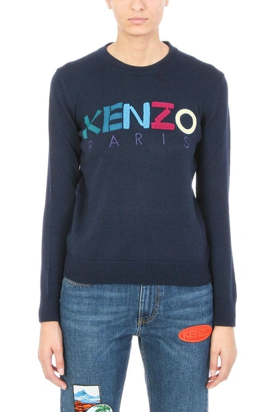 Shop Kenzo Paris Sweater In Blue