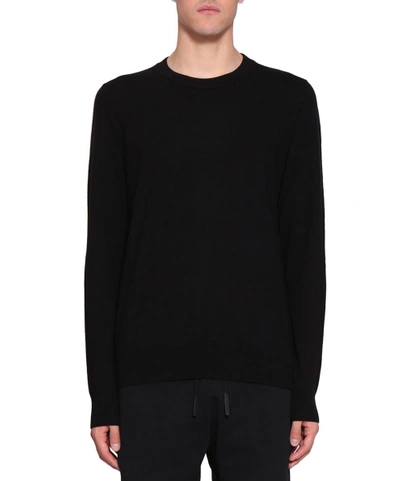 Shop Maison Margiela Wool Patched Sweater In Nero