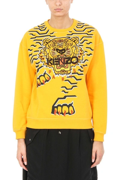 Shop Kenzo Geo Tiger Sweatshirt In Yellow