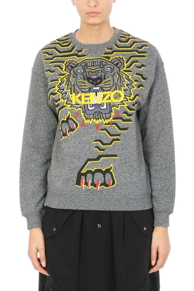 Shop Kenzo Geo Tiger Sweatshirt In Grey