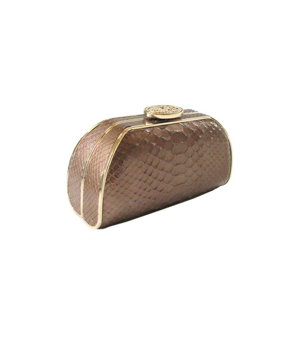 bronze metallic clutch bag
