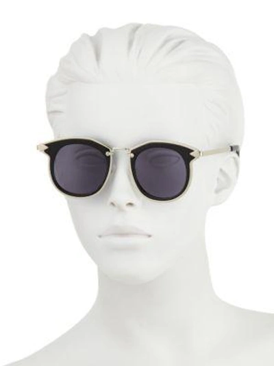 Shop Karen Walker Bounty 47mm Round Sunglasses In Black