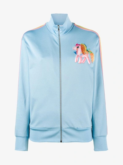 Shop Moschino My Little Pony Embroidered Track Top In Blue