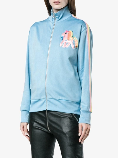 Shop Moschino My Little Pony Embroidered Track Top In Blue