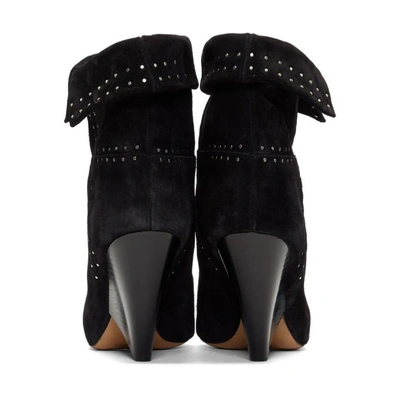 Shop Isabel Marant Black Suede Lizynn Studded Boots