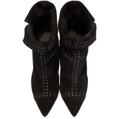 Shop Isabel Marant Black Suede Lizynn Studded Boots