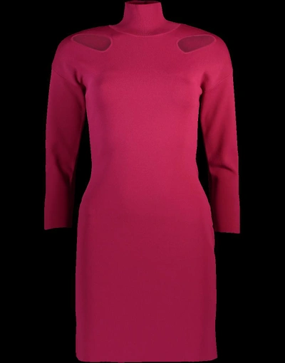 Shop Stella Mccartney Knit Dress With Cut Outs In Hotpink