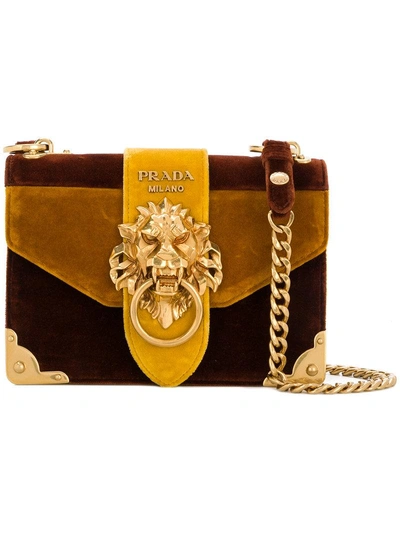 Prada Cahier Lion-embellished Shoulder Bag | ModeSens