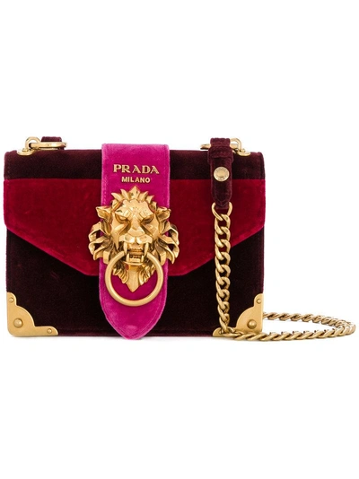 Prada Cahier Lion embellished Shoulder Bag ModeSens