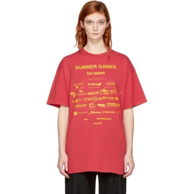 Raf Simons Red Summer Games Easy Fit T-shirt In 30 Red | ModeSens
