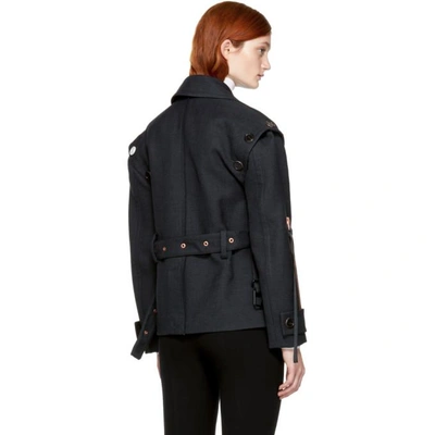 Shop Proenza Schouler Grey Asymmetric Short Jacket