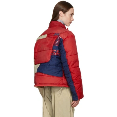 Shop Gmbh Beige And Red Helly Hansen Edition Recycled Down Hans Jacket In Beige / Red