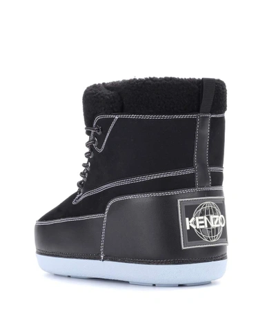 Shop Kenzo Faux Suede Ankle Boots In Black
