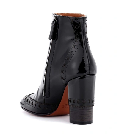 Shop Chloé Perry Patent Leather Ankle Boots In Black