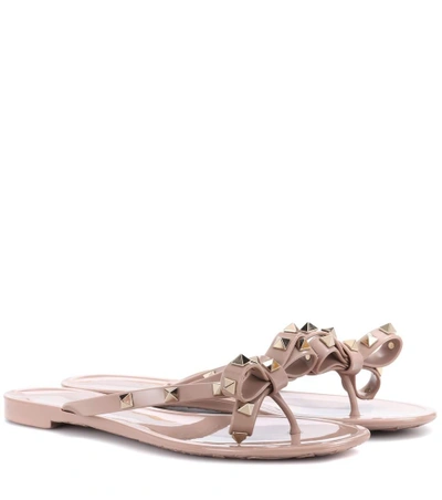 Shop Valentino Garavani Rockstud Pvc Thong Sandals In Pink