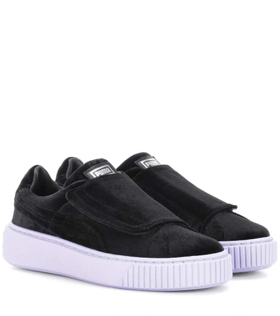 Puma Women's Basket Platform Strap Velvet Rope Casual Sneakers From Finish  Line In Black/ Black/ Icelandic Blue | ModeSens