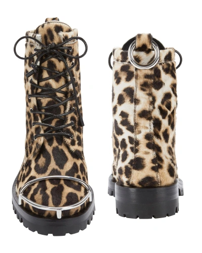 Shop Alexander Wang Lyndon Leopard Haircalf Combat Boots
