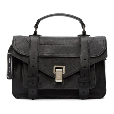 Shop Proenza Schouler Black Tiny Ps1and Satchel In 0000 Black