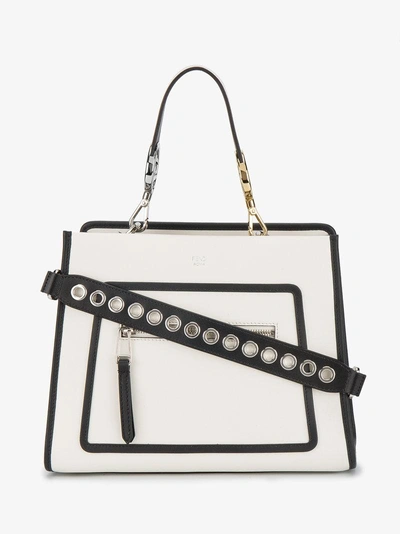 Shop Fendi Black Leather Eyelet Bag Strap