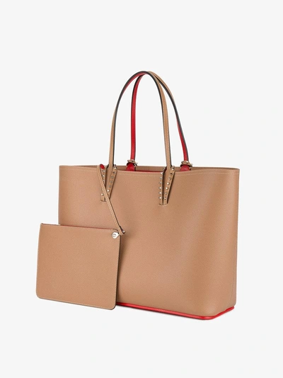 Shop Christian Louboutin Tan Cabata Leather Tote Bag In Nude&neutrals