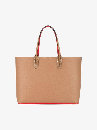 Shop Christian Louboutin Tan Cabata Leather Tote Bag In Nude&neutrals