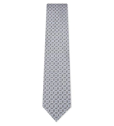 Shop Brioni Flower Tie Silk Tie In Grey