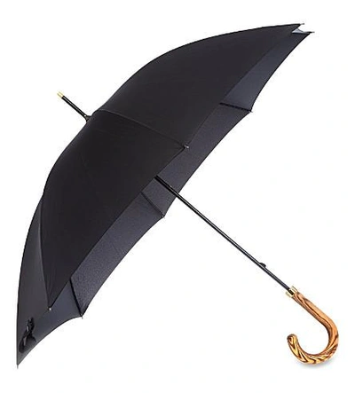 Shop Fulton Commissioner Wooden Crook Umbrella In Black