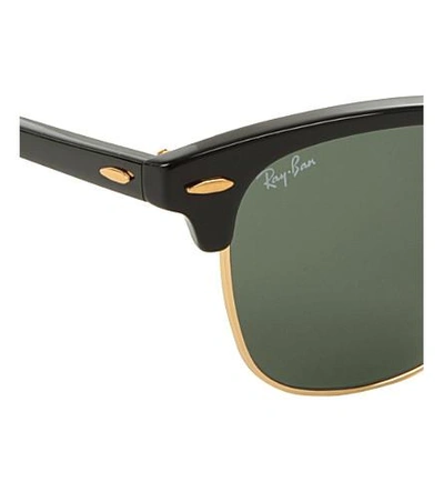 Ray Ban Womens Ray-ban Ebony Clubmaster Sunglasses With Green Lenses Rb3016 49 In Ebony/ Arista