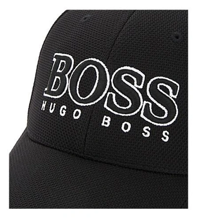Shop Hugo Boss Cap Us Logo Baseball Cap In Black
