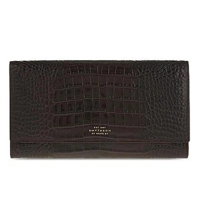Shop Smythson Mara Marshall Leather Travel Wallet In Brown