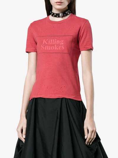 Shop Ksubi Killing Smokes Print T-shirt In Red