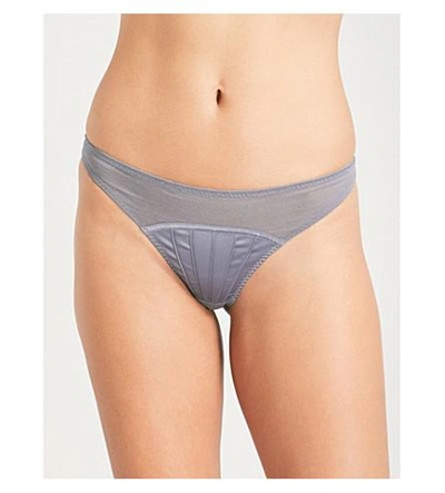Shop Stella Mccartney Cherie Sneezing Thong In Silver Shell