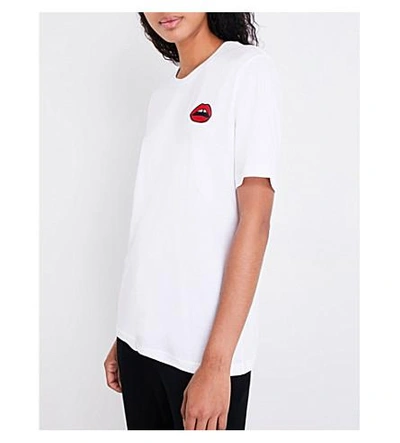 Shop Markus Lupfer Lara Lip Alex Cotton-jersey T-shirt In White