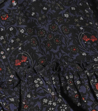 Shop Velvet Lulu Floral-printed Dress In Blue