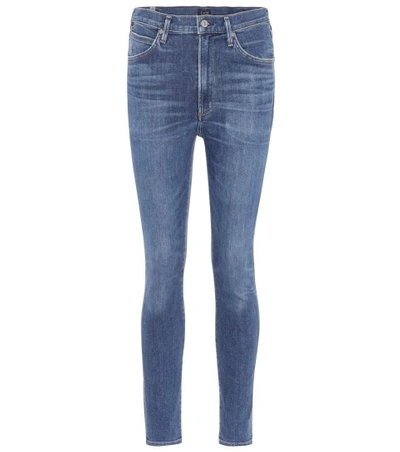Shop Citizens Of Humanity Chrissy High-waisted Skinny Jeans In Blue
