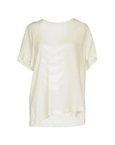Shop Pinko Woman Top White Size 2 Silk, Cotton